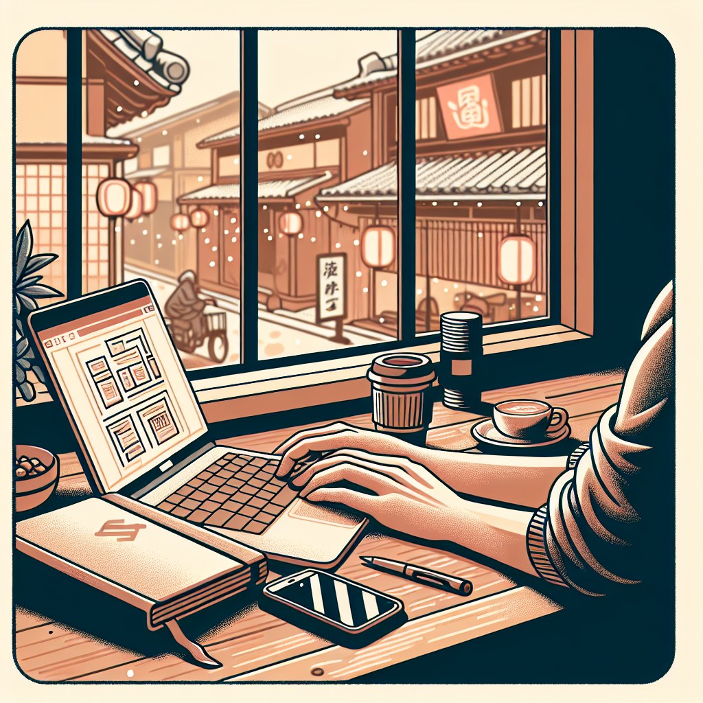 代表 作業風景イラスト